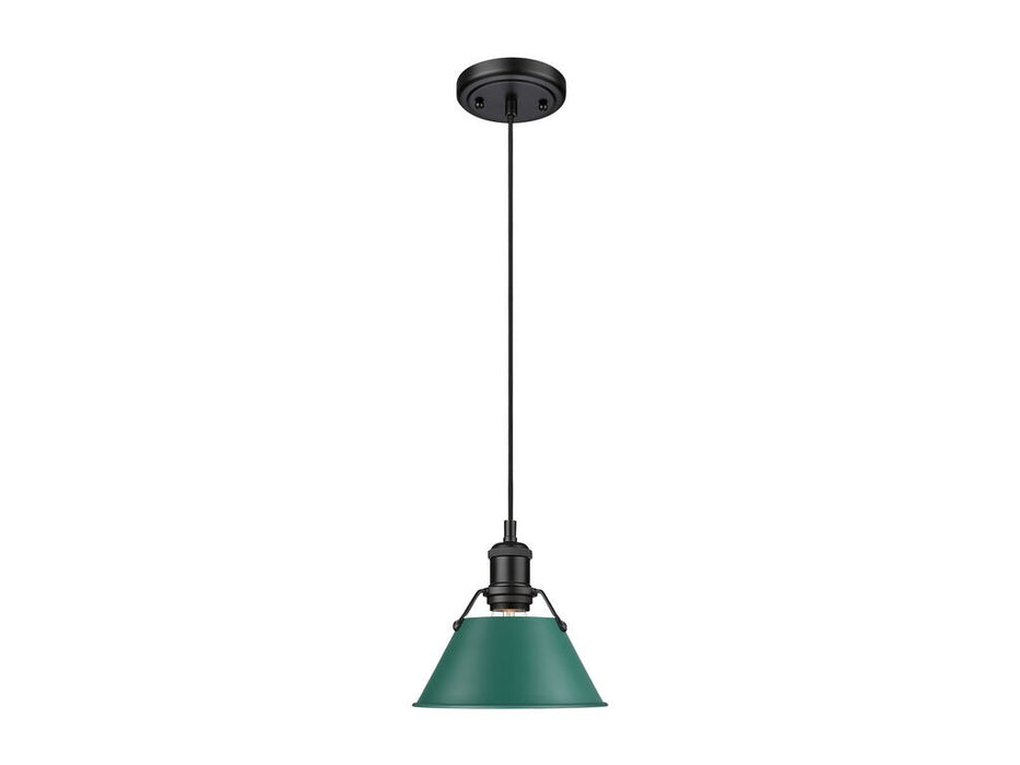 Golden 3306-S BLK-GN One Light Pendant, Matte Black