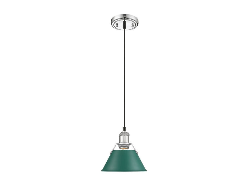 Golden 3306-S CH-GN One Light Pendant, Chrome