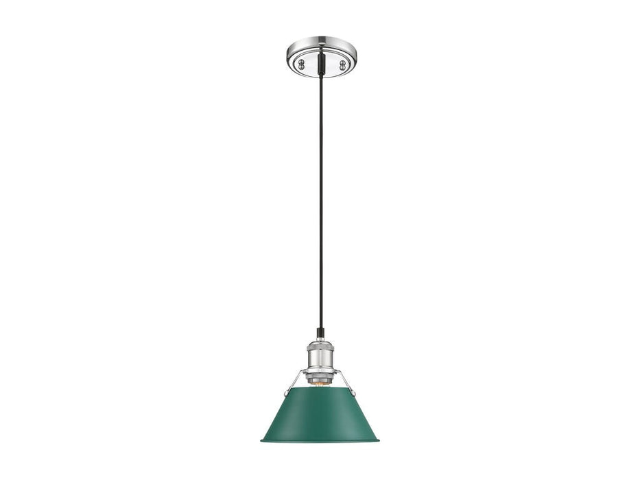 Golden 3306-S CH-GN One Light Pendant, Chrome