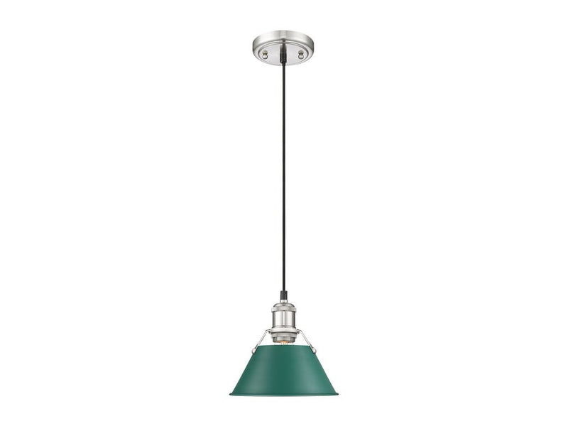Golden 3306-S PW-GN One Light Pendant, Pewter