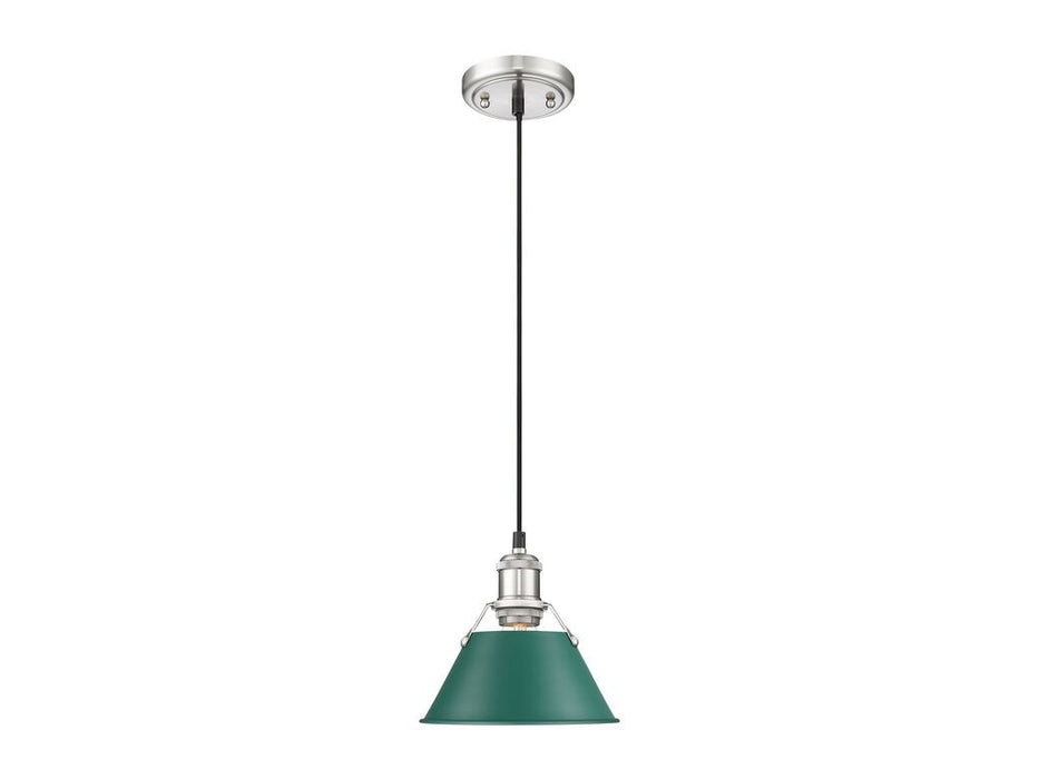 Golden 3306-S PW-GN One Light Pendant, Pewter