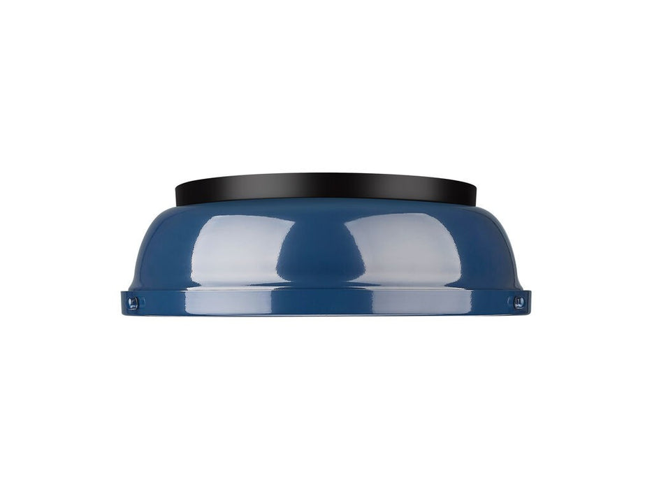 Golden 3602-14 BLK-NVY Two Light Flush Mount, Matte Black