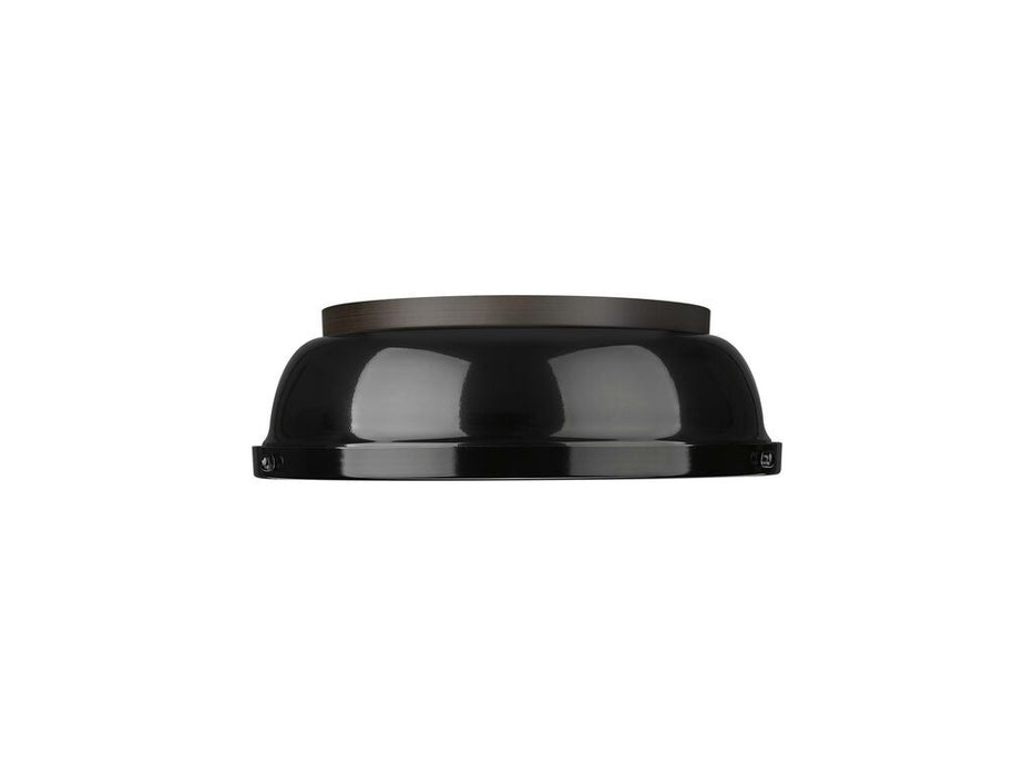 Golden 3602-14 RBZ-BK Two Light Flush Mount, Rubbed Bronze
