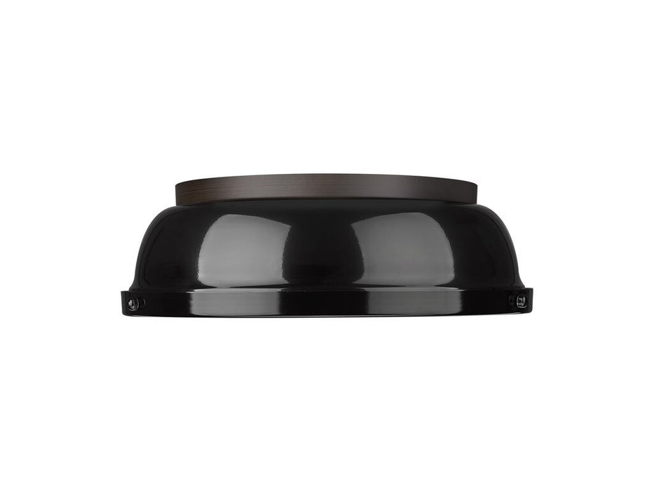 Golden 3602-14 RBZ-BLK Two Light Flush Mount, Rubbed Bronze
