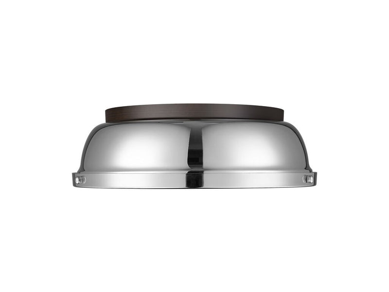 Golden 3602-14 RBZ-CH Two Light Flush Mount, Rubbed Bronze