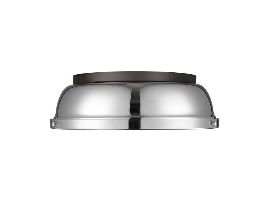 Golden 3602-14 RBZ-CH Two Light Flush Mount, Rubbed Bronze