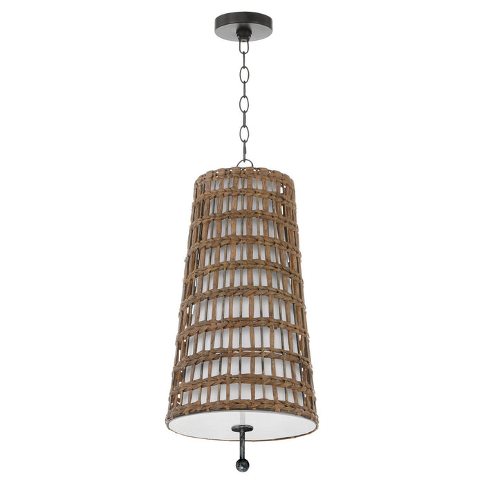 Cyan 11934 Three Light Pendant, Tobacco/Matte Black