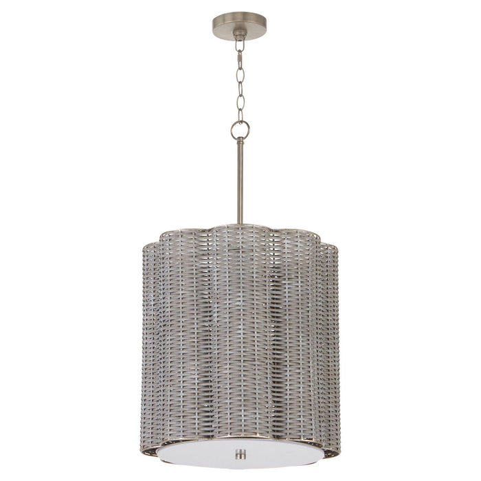 Cyan 11938 Four Light Pendant, Brushed Grey Cane/Nickel