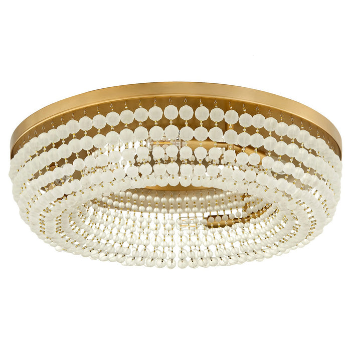 Cyan 11942 Six Light Flush Mount, Aged Brass