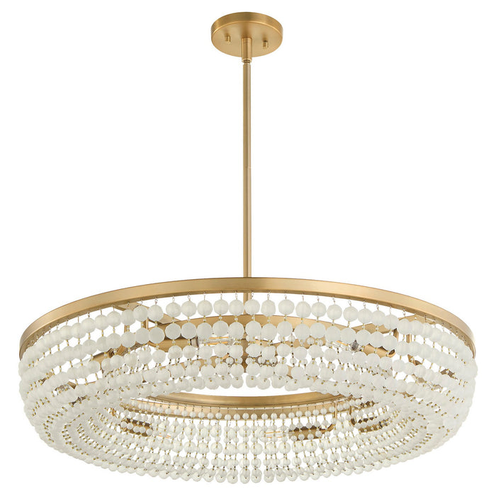 Cyan 11944 Eight Light Chandelier, Aged Brass