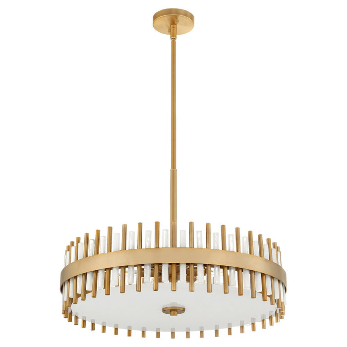 Cyan 11946 Six Light Pendant, Aged Brass