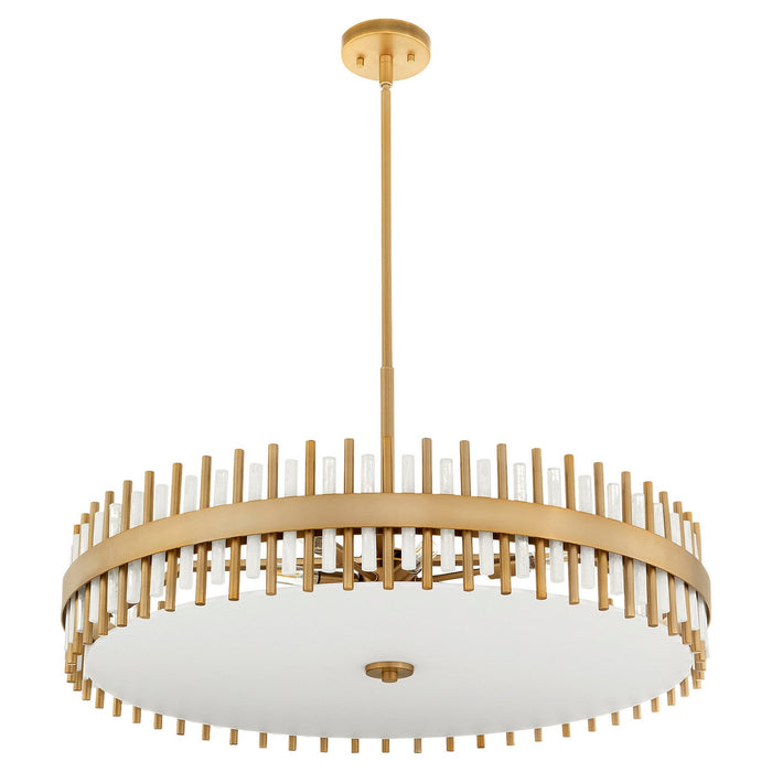 Cyan 11947 Eight Light Pendant, Aged Brass