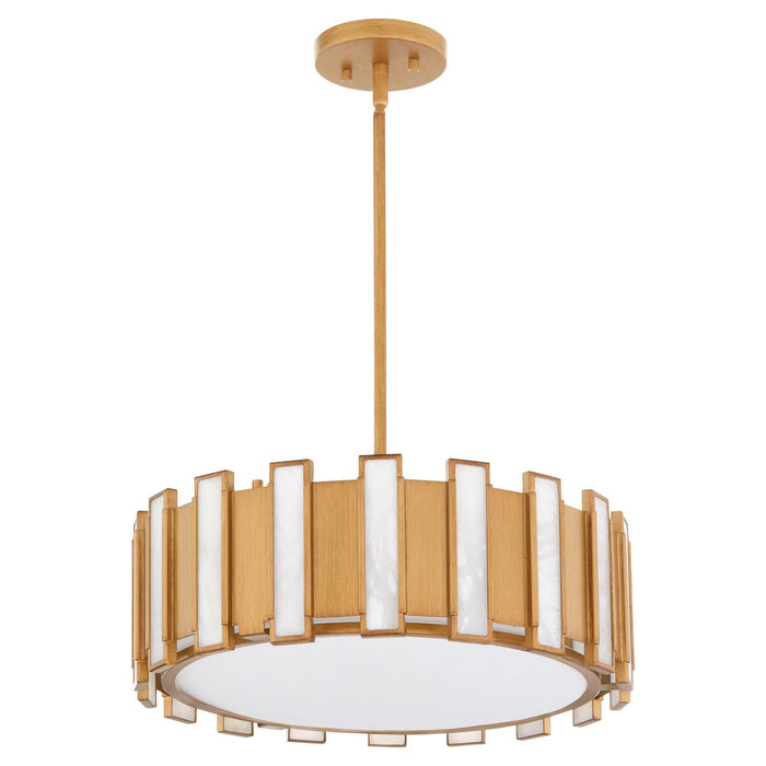 Cyan 11950 Four Light Pendant, Aged Brass
