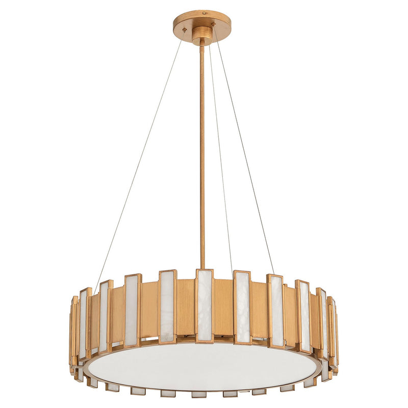 Cyan 11951 Five Light Pendant, Aged Brass