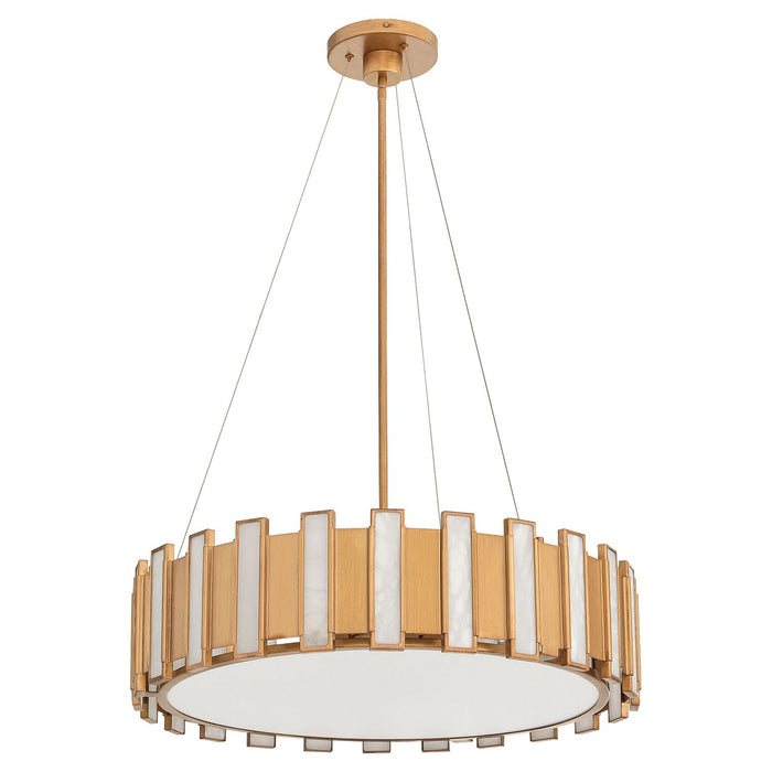 Cyan 11951 Five Light Pendant, Aged Brass