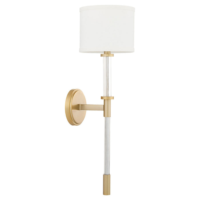 Cyan 11952 One Light Wall Sconce, Clear/Aged Brass
