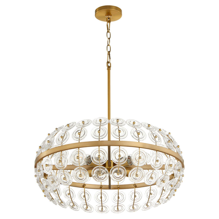 Cyan 11959 Four Light Pendant, Aged Brass