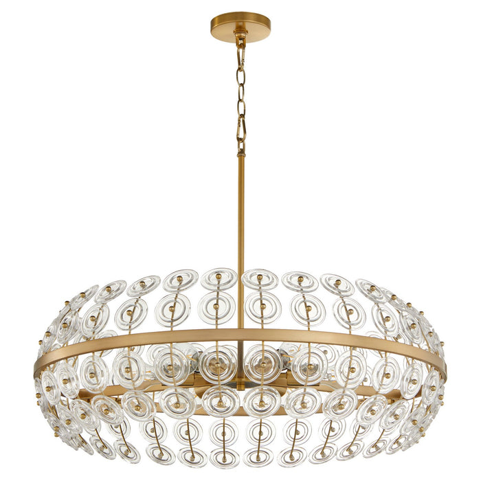 Cyan 11960 Six Light Pendant, Aged Brass