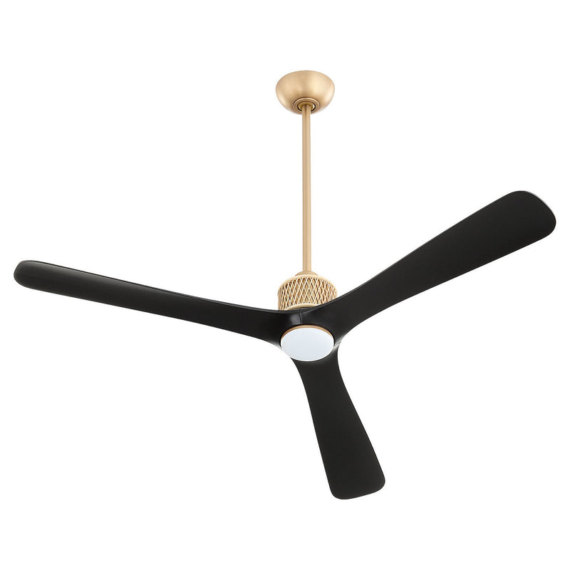 Cyan 11975 60" Ceiling Fan, Aged Brass/Matte Black