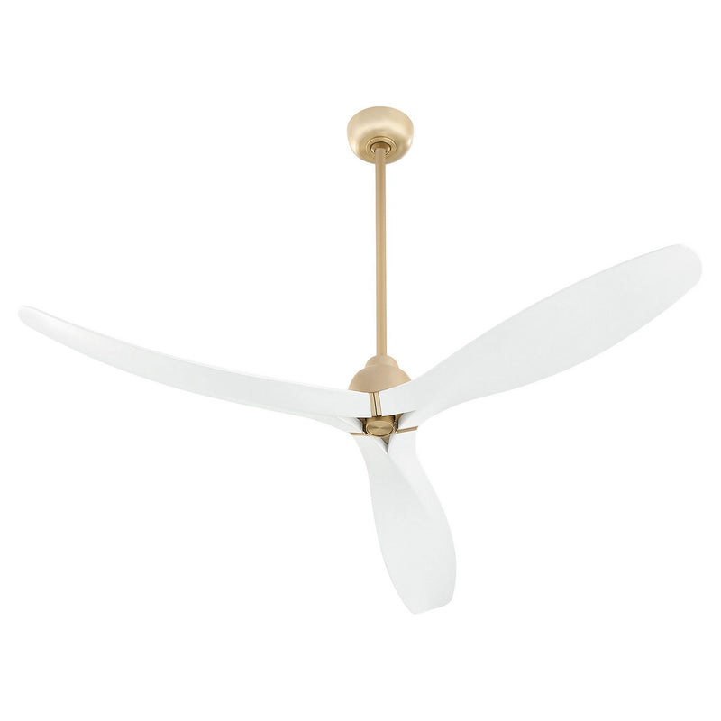 Cyan 11979 62" Ceiling Fan, Aged Brass/Studio White