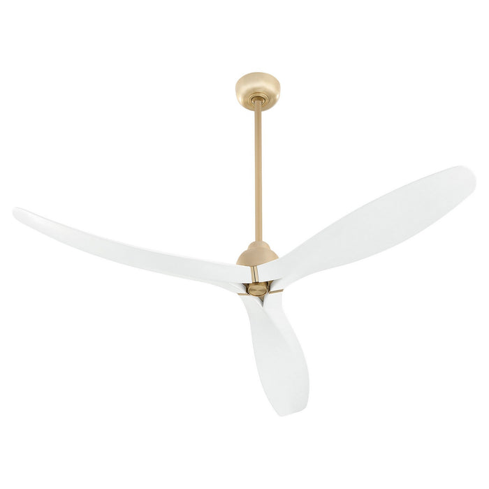 Cyan 11979 62" Ceiling Fan, Aged Brass/Studio White