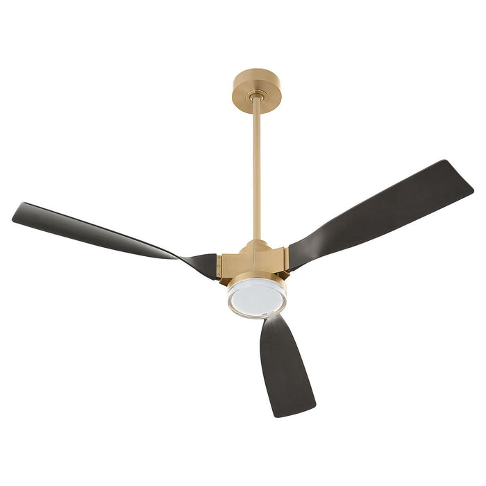 Cyan 11981 58" Ceiling Fan, Aged Brass/Dark Walnut