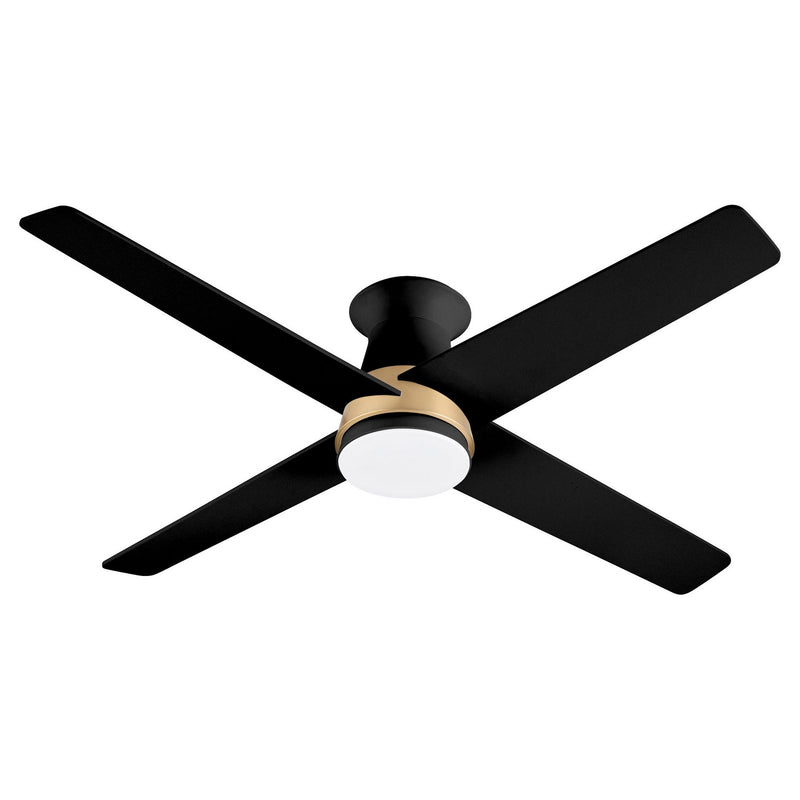 Cyan 11984 52" Ceiling Fan, Aged Brass/Black
