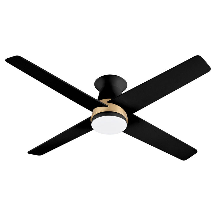 Cyan 11984 52" Ceiling Fan, Aged Brass/Black