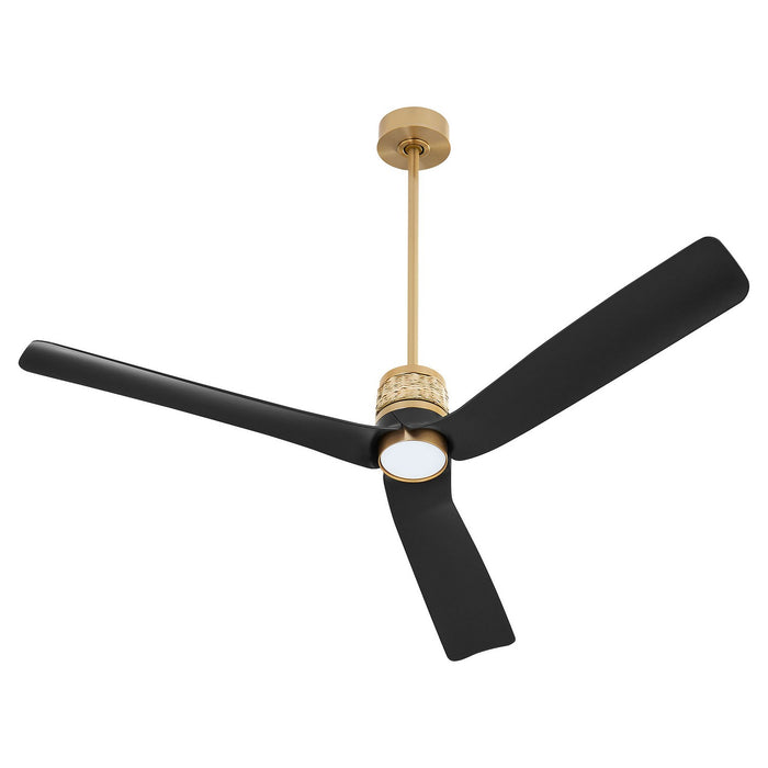 Cyan 11986 62" Ceiling Fan, Aged Brass/Matte Black