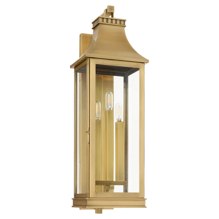 Cyan 11991 Three Light Outdoor Wall Sconce, Heritage Brass