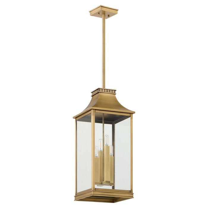 Cyan 11993 Four Light Outdoor Pendant, Heritage Brass