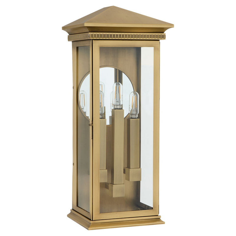 Cyan 11995 Three Light Outdoor Wall Sconce, Heritage Brass