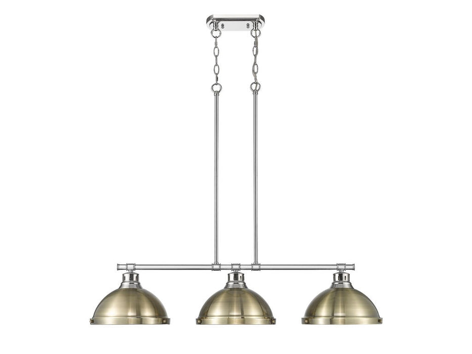 Golden 3602-3LP CH-AB Three Light Linear Pendant, Chrome