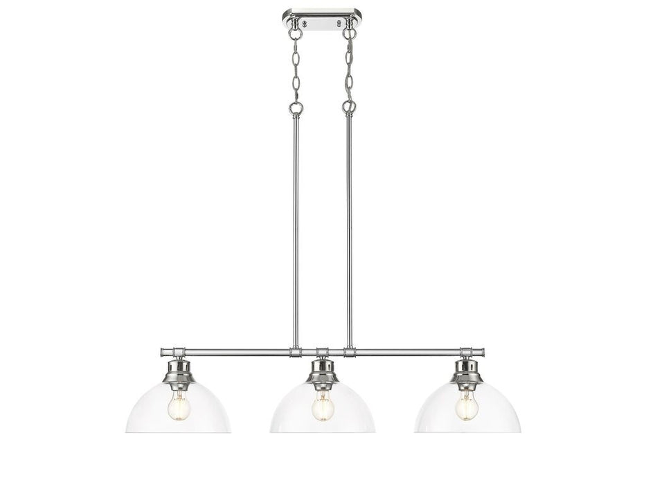 Golden 3602-3LP CH-CLR Three Light Linear Pendant, Chrome