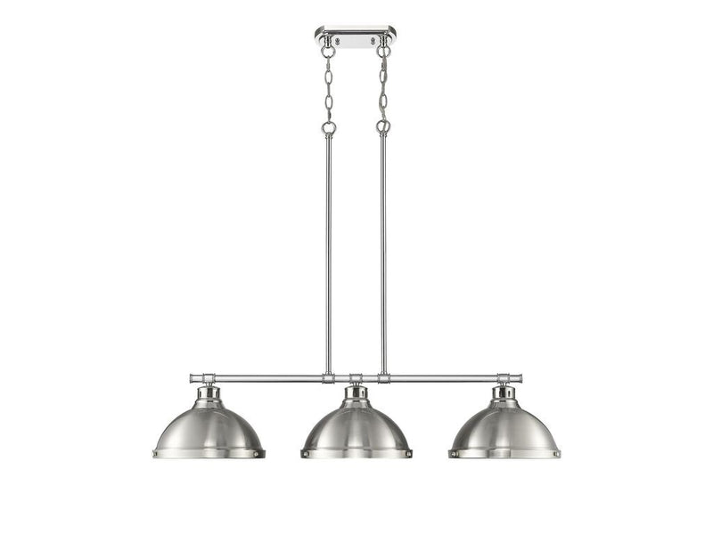 Golden 3602-3LP CH-PW Three Light Linear Pendant, Chrome
