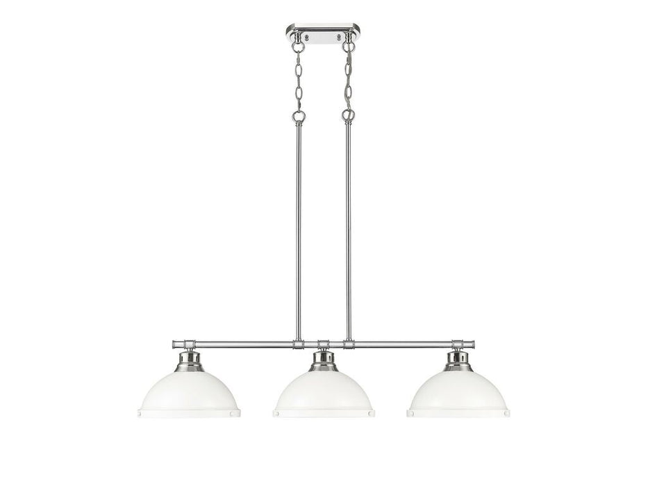 Golden 3602-3LP CH-WHT Three Light Linear Pendant, Chrome