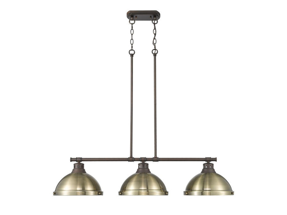 Golden 3602-3LP RBZ-AB Three Light Linear Pendant, Rubbed Bronze