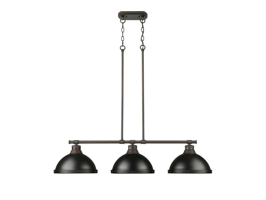 Golden 3602-3LP RBZ-BLK Three Light Linear Pendant, Rubbed Bronze