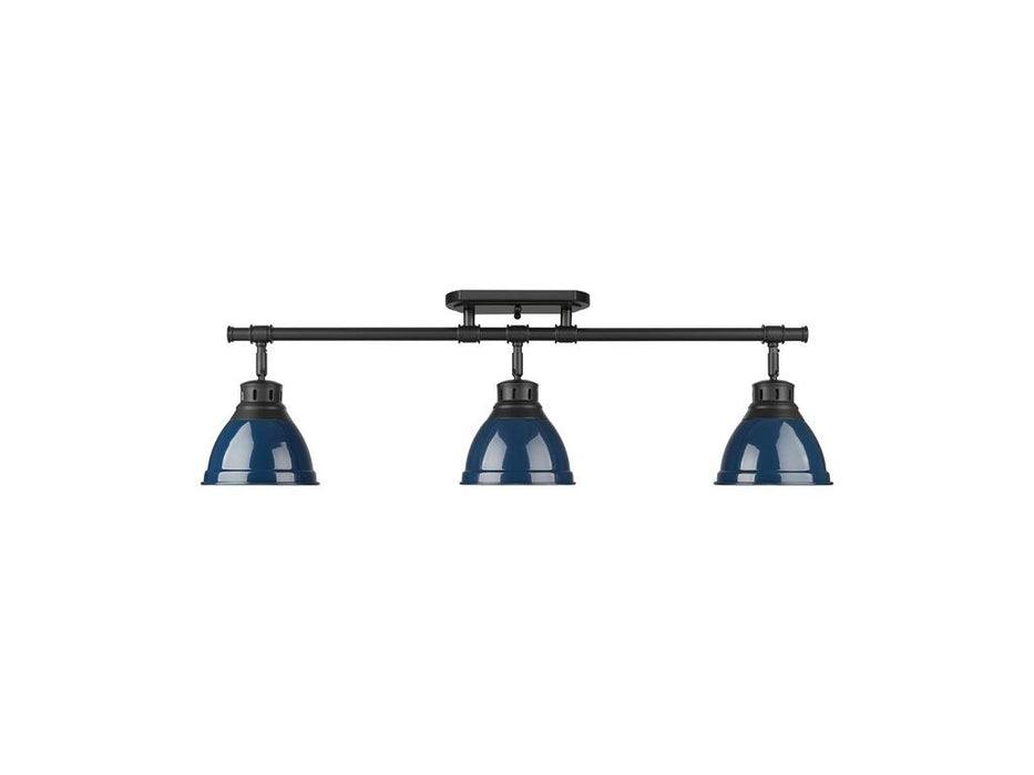 Golden 3602-3SF BLK-NVY Three Light Semi-Flush Mount, Matte Black