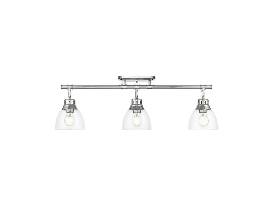 Golden 3602-3SF CH-CLR Three Light Semi-Flush Mount, Chrome