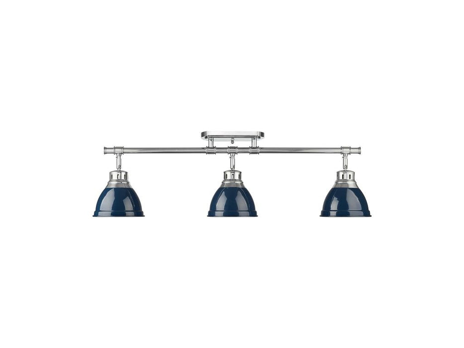 Golden 3602-3SF CH-NVY Three Light Semi-Flush Mount, Chrome