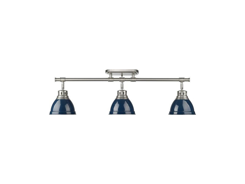 Golden 3602-3SF PW-NVY Three Light Semi-Flush Mount, Pewter
