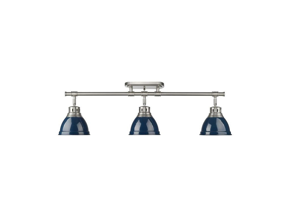 Golden 3602-3SF PW-NVY Three Light Semi-Flush Mount, Pewter
