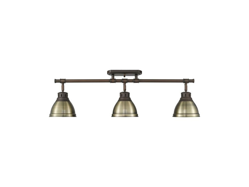 Golden 3602-3SF RBZ-AB Three Light Semi-Flush Mount, Rubbed Bronze