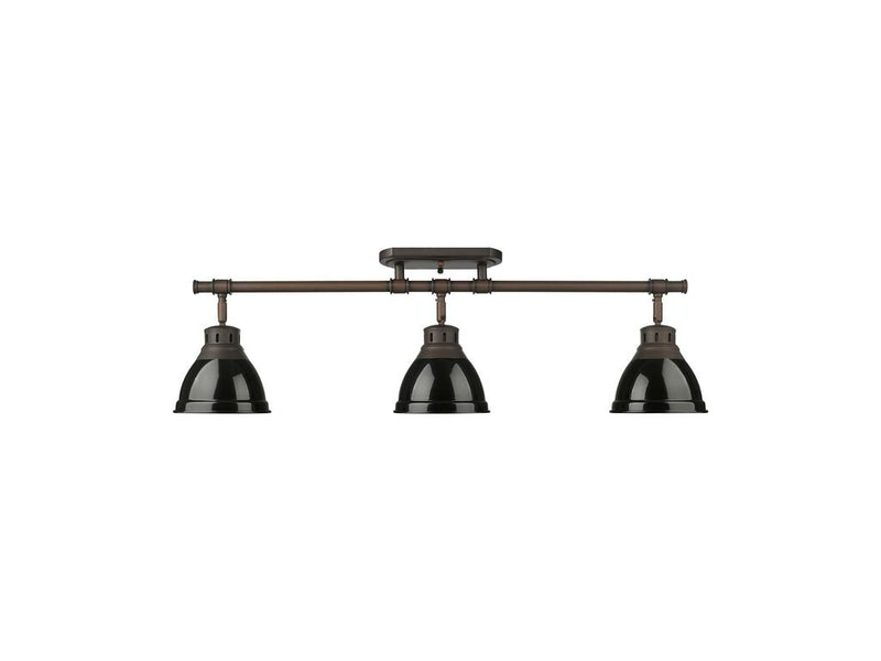 Golden 3602-3SF RBZ-BK Three Light Semi-Flush Mount, Rubbed Bronze