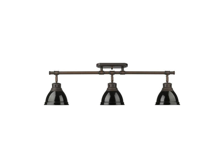 Golden 3602-3SF RBZ-BK Three Light Semi-Flush Mount, Rubbed Bronze