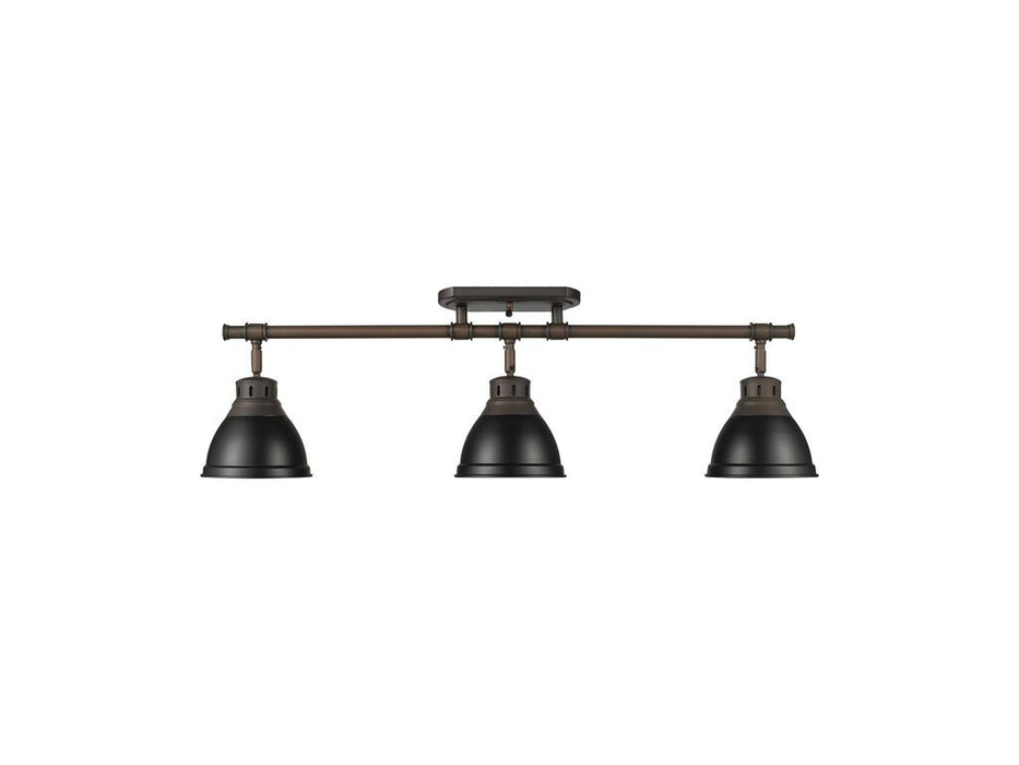 Golden 3602-3SF RBZ-BLK Three Light Semi-Flush Mount, Rubbed Bronze