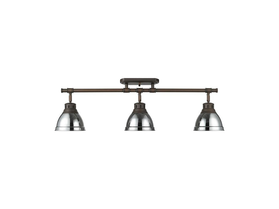 Golden 3602-3SF RBZ-CH Three Light Semi-Flush Mount, Rubbed Bronze