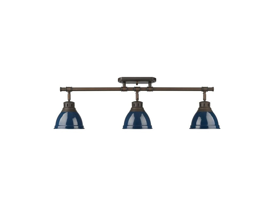 Golden 3602-3SF RBZ-NVY Three Light Semi-Flush Mount, Rubbed Bronze