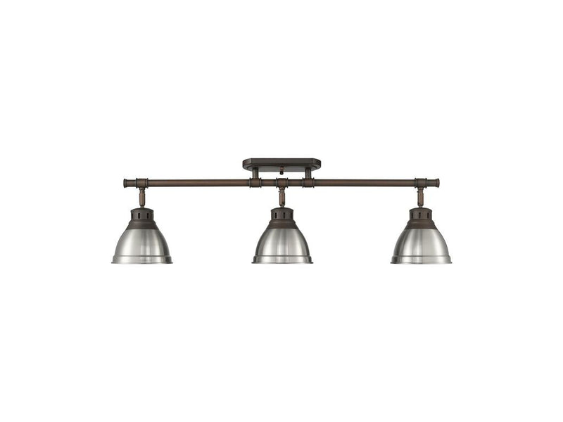 Golden 3602-3SF RBZ-PW Three Light Semi-Flush Mount, Rubbed Bronze